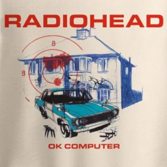 Vintage Radiohead OK Computer Sweatshirt Sand 1997 Tour Merch For True Music Fan - Picture 3 of 4